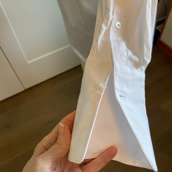 Aritzia Babaton Classic Relaxed Lg Sleeve 100% Cotton Shirt Dress White Sz S - Picture 5 of 12